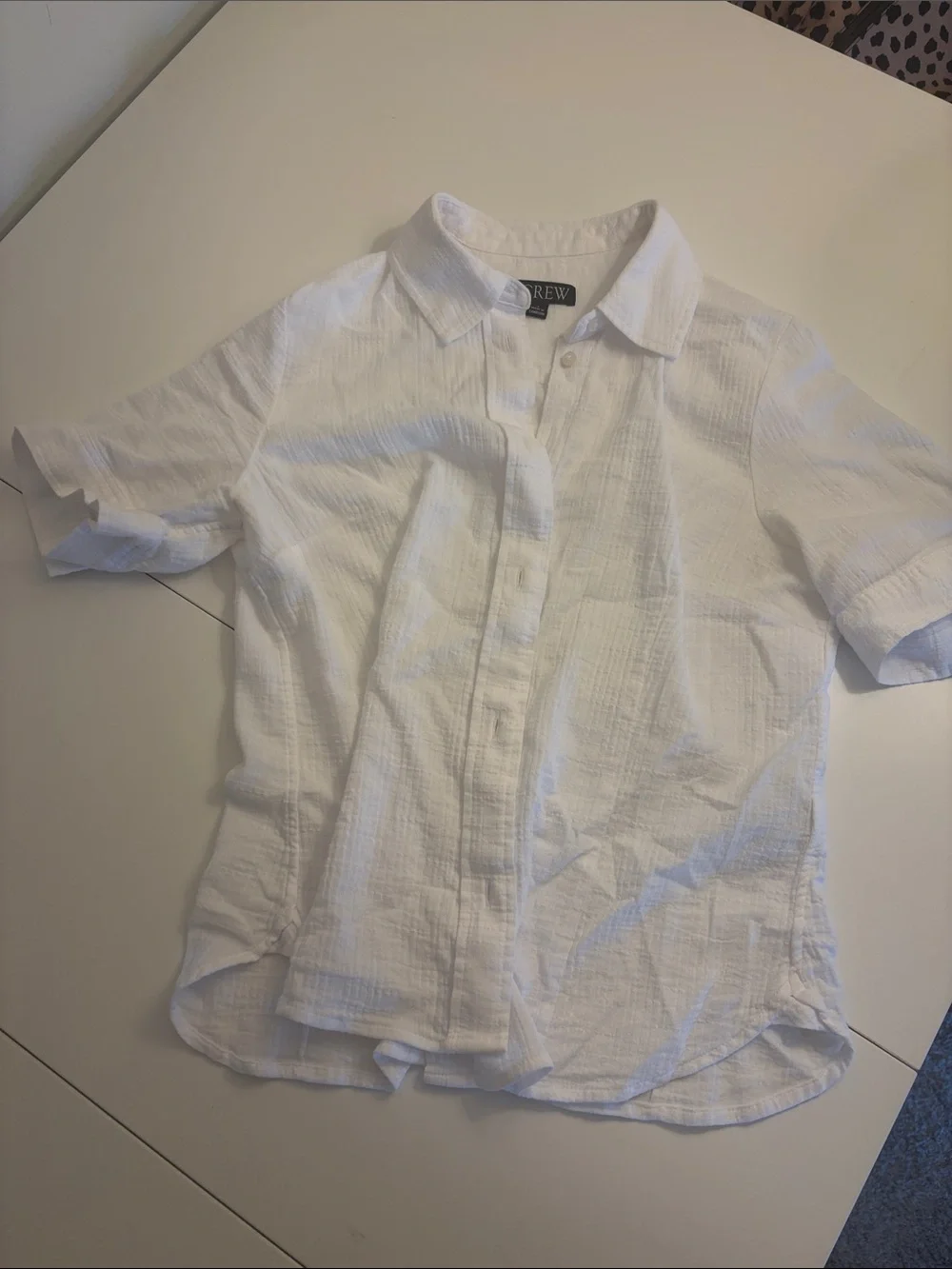 J. Crew White Short-Sleeve Button-Down Shirt - Picture 2 of 2